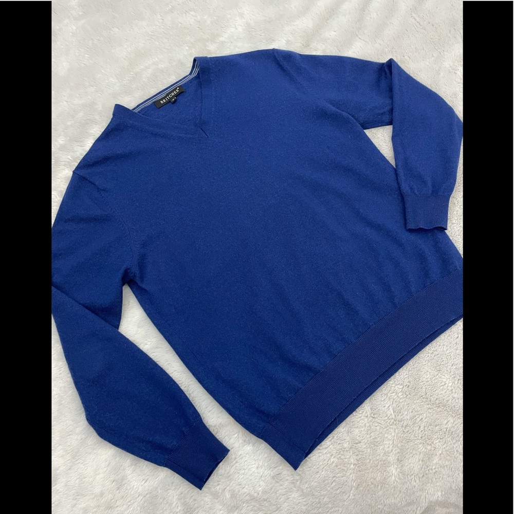 Britches Royal Blue Merino Wool Pullover Knit Sweater M
